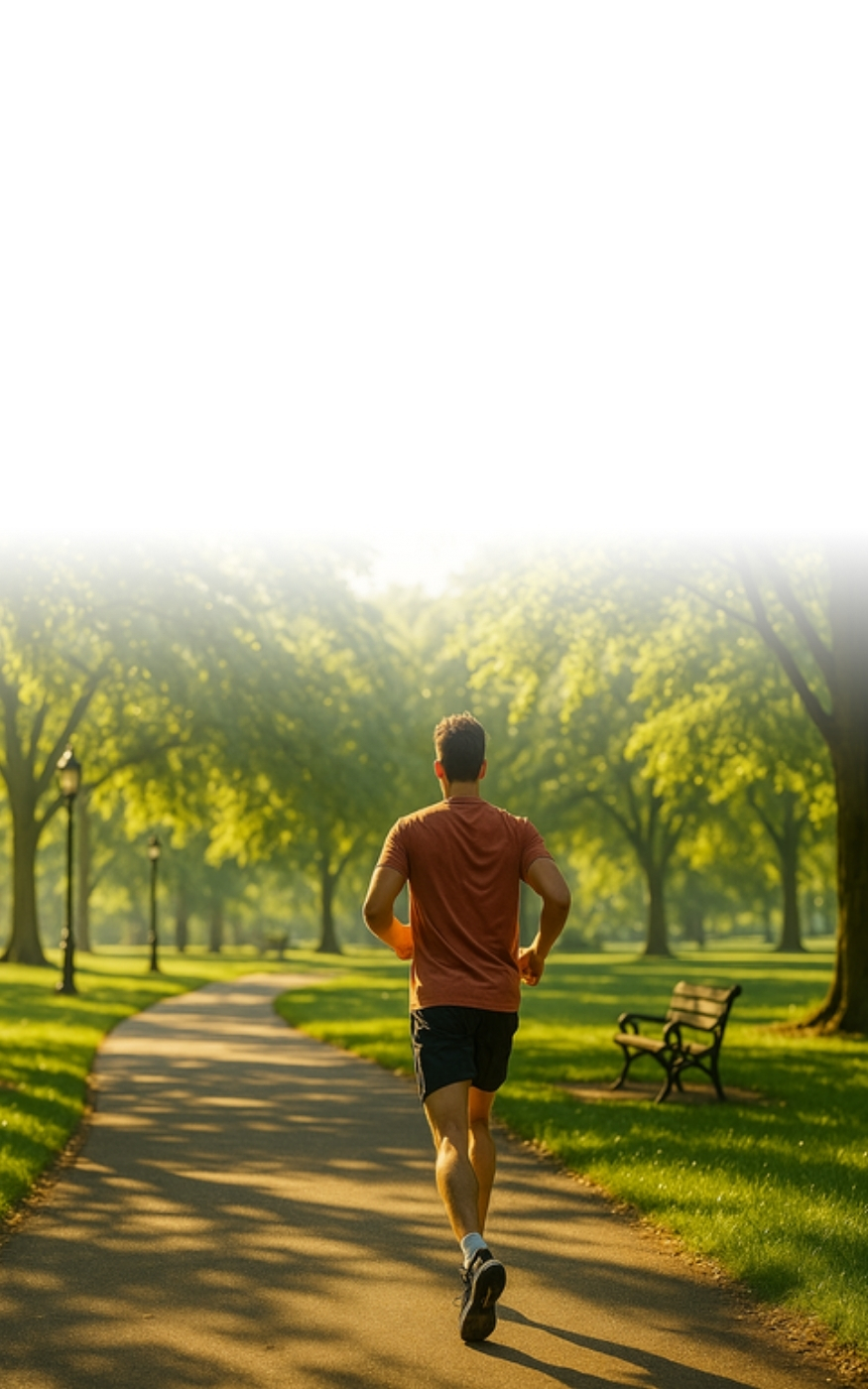 man running in the park
